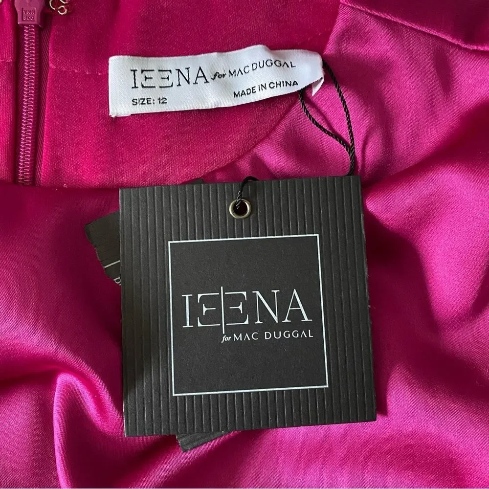 Mac Duggal Fuchsia Long Sleeve Dress - Picture 7 of 8